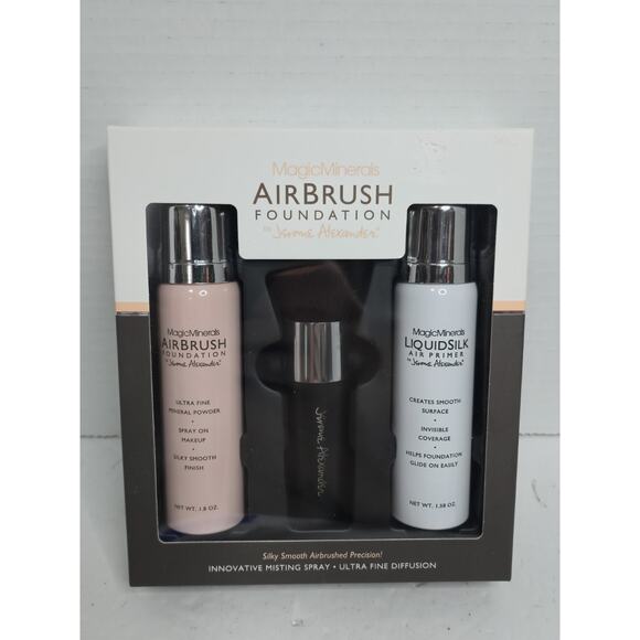 Light Magic Minerals Airbrush Foundation Makeup Silky Mist Spray Foundation Set - Picture 1 of 8